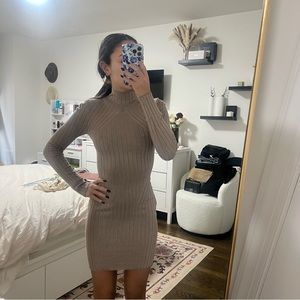 Abercrombie and fitch wide rib mock neck mini sweater dress